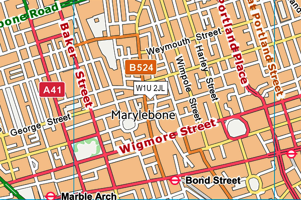W1U 2JL map - OS VectorMap District (Ordnance Survey) W1U 2JL map - OS VectorMap District (Ordnance Survey)