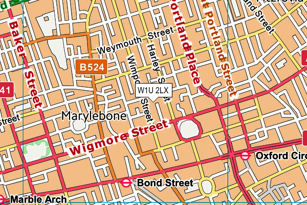 W1U 2LX map - OS VectorMap District (Ordnance Survey) W1U 2LX map - OS VectorMap District (Ordnance Survey)