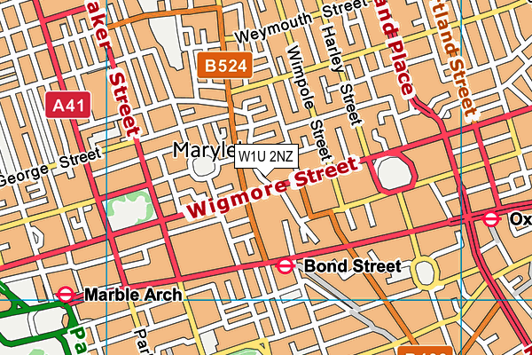 W1U 2NZ map - OS VectorMap District (Ordnance Survey) W1U 2NZ map - OS VectorMap District (Ordnance Survey)
