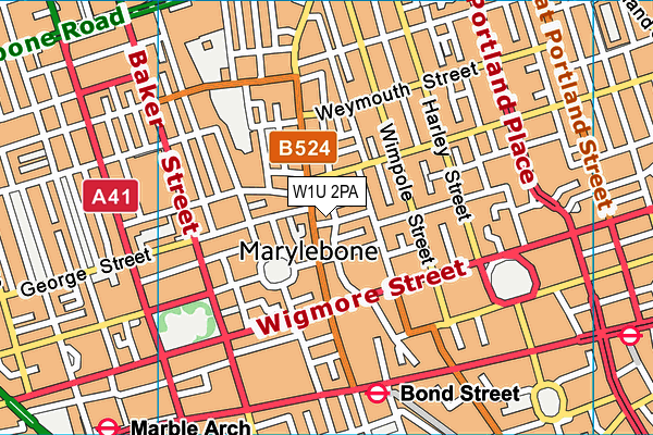 W1U 2PA map - OS VectorMap District (Ordnance Survey) W1U 2PA map - OS VectorMap District (Ordnance Survey)
