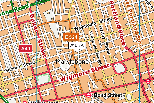 W1U 2PJ map - OS VectorMap District (Ordnance Survey) W1U 2PJ map - OS VectorMap District (Ordnance Survey)