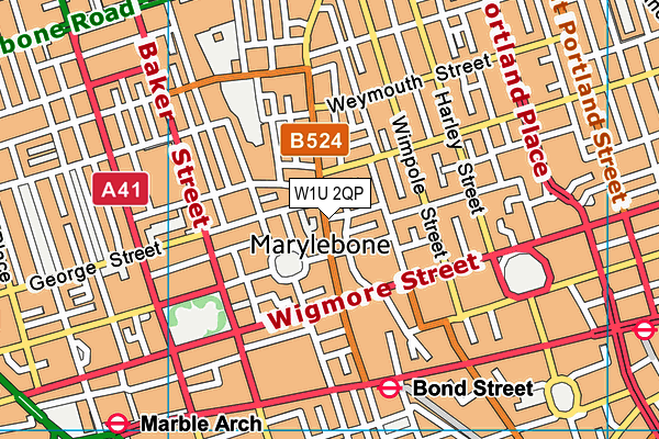 W1U 2QP map - OS VectorMap District (Ordnance Survey) W1U 2QP map - OS VectorMap District (Ordnance Survey)