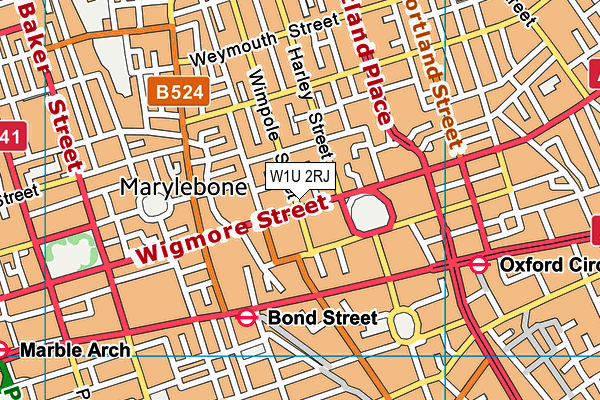 W1U 2RJ map - OS VectorMap District (Ordnance Survey) W1U 2RJ map - OS VectorMap District (Ordnance Survey)