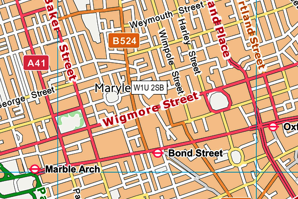 W1U 2SB map - OS VectorMap District (Ordnance Survey) W1U 2SB map - OS VectorMap District (Ordnance Survey)