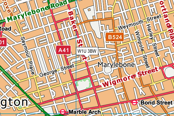 W1U 3BW map - OS VectorMap District (Ordnance Survey) W1U 3BW map - OS VectorMap District (Ordnance Survey)