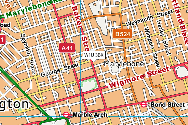 W1U 3BX map - OS VectorMap District (Ordnance Survey) W1U 3BX map - OS VectorMap District (Ordnance Survey)