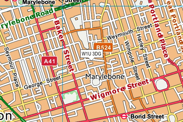 W1U 3DG map - OS VectorMap District (Ordnance Survey) W1U 3DG map - OS VectorMap District (Ordnance Survey)
