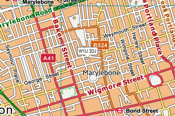 W1U 3DJ map - OS VectorMap District (Ordnance Survey) W1U 3DJ map - OS VectorMap District (Ordnance Survey)