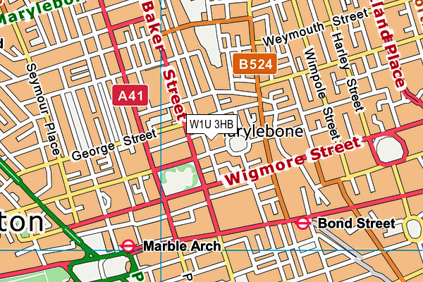 W1U 3HB map - OS VectorMap District (Ordnance Survey) W1U 3HB map - OS VectorMap District (Ordnance Survey)