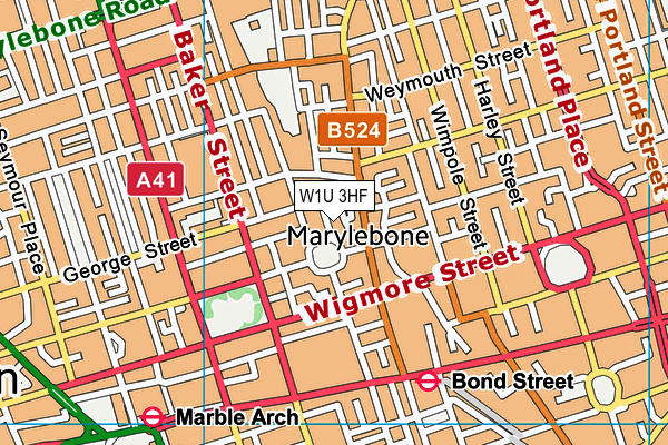 W1U 3HF map - OS VectorMap District (Ordnance Survey) W1U 3HF map - OS VectorMap District (Ordnance Survey)