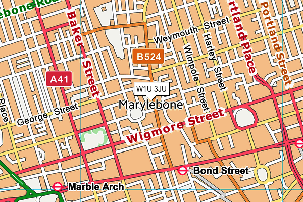 W1U 3JU map - OS VectorMap District (Ordnance Survey) W1U 3JU map - OS VectorMap District (Ordnance Survey)