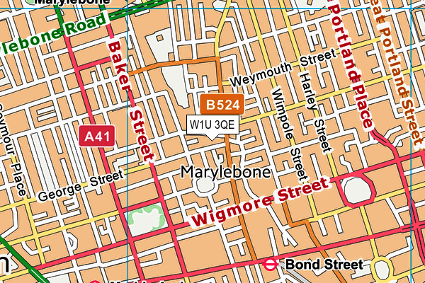 W1U 3QE map - OS VectorMap District (Ordnance Survey) W1U 3QE map - OS VectorMap District (Ordnance Survey)