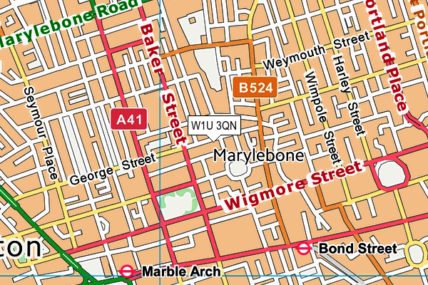 W1U 3QN map - OS VectorMap District (Ordnance Survey) W1U 3QN map - OS VectorMap District (Ordnance Survey)