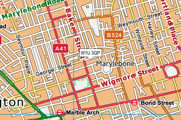 W1U 3QP map - OS VectorMap District (Ordnance Survey) W1U 3QP map - OS VectorMap District (Ordnance Survey)