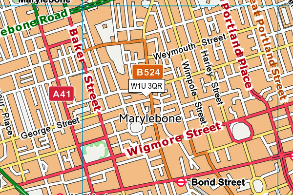 W1U 3QR map - OS VectorMap District (Ordnance Survey) W1U 3QR map - OS VectorMap District (Ordnance Survey)