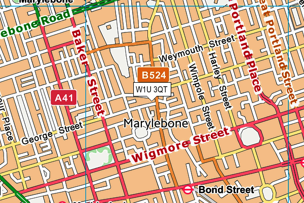 W1U 3QT map - OS VectorMap District (Ordnance Survey) W1U 3QT map - OS VectorMap District (Ordnance Survey)
