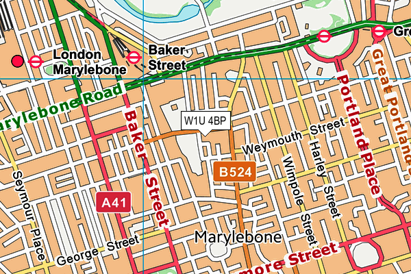 W1U 4BP map - OS VectorMap District (Ordnance Survey) W1U 4BP map - OS VectorMap District (Ordnance Survey)