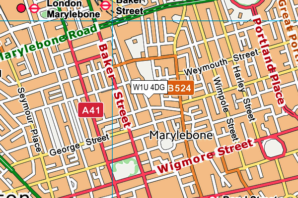 W1U 4DG map - OS VectorMap District (Ordnance Survey) W1U 4DG map - OS VectorMap District (Ordnance Survey)