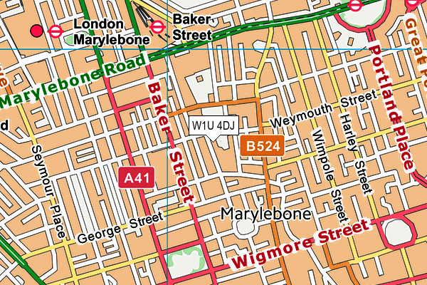 W1U 4DJ map - OS VectorMap District (Ordnance Survey) W1U 4DJ map - OS VectorMap District (Ordnance Survey)