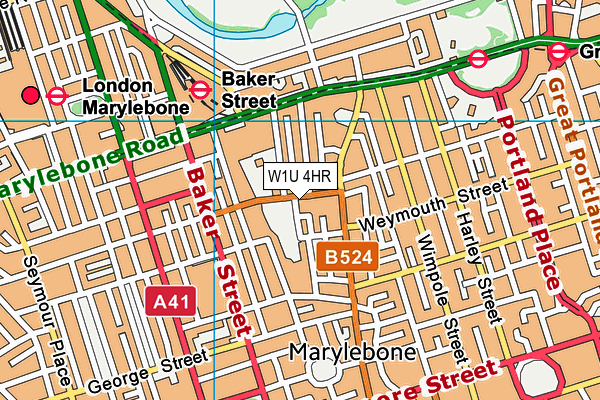 W1U 4HR map - OS VectorMap District (Ordnance Survey) W1U 4HR map - OS VectorMap District (Ordnance Survey)