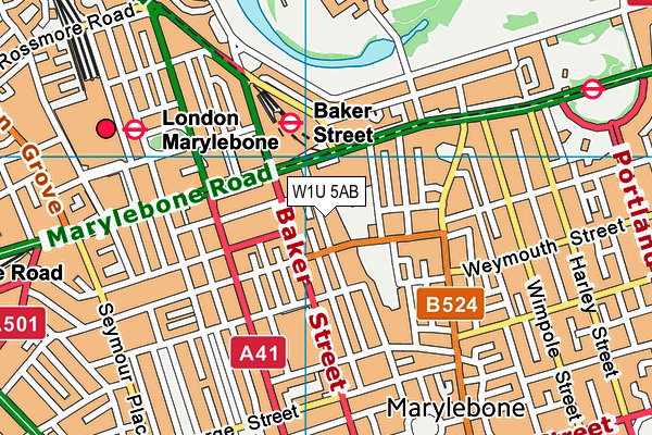 W1U 5AB map - OS VectorMap District (Ordnance Survey) W1U 5AB map - OS VectorMap District (Ordnance Survey)
