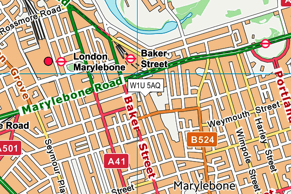 W1U 5AQ map - OS VectorMap District (Ordnance Survey) W1U 5AQ map - OS VectorMap District (Ordnance Survey)
