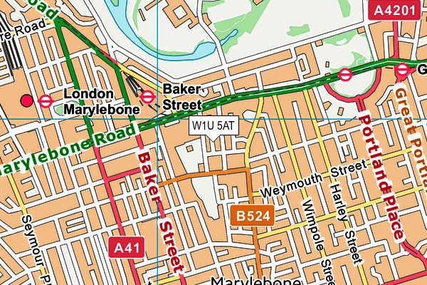 W1U 5AT map - OS VectorMap District (Ordnance Survey) W1U 5AT map - OS VectorMap District (Ordnance Survey)
