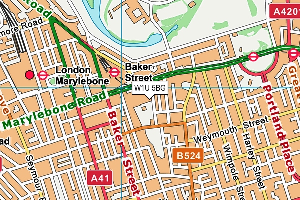 W1U 5BG map - OS VectorMap District (Ordnance Survey) W1U 5BG map - OS VectorMap District (Ordnance Survey)