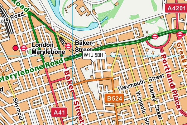 W1U 5BH map - OS VectorMap District (Ordnance Survey) W1U 5BH map - OS VectorMap District (Ordnance Survey)