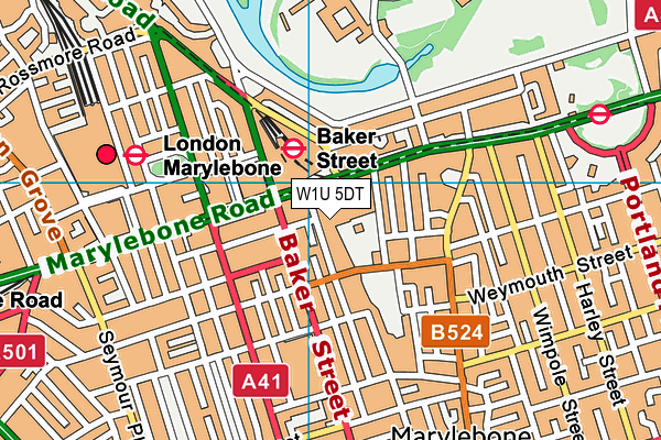 W1U 5DT map - OS VectorMap District (Ordnance Survey) W1U 5DT map - OS VectorMap District (Ordnance Survey)