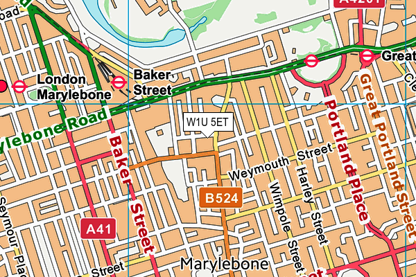 W1U 5ET map - OS VectorMap District (Ordnance Survey) W1U 5ET map - OS VectorMap District (Ordnance Survey)
