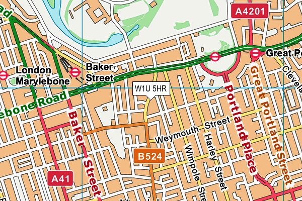 W1U 5HR map - OS VectorMap District (Ordnance Survey) W1U 5HR map - OS VectorMap District (Ordnance Survey)