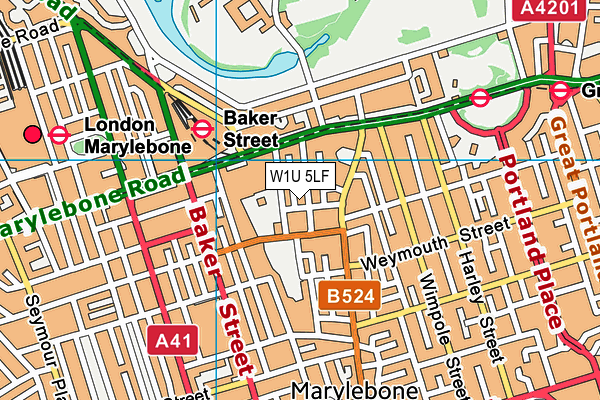 W1U 5LF map - OS VectorMap District (Ordnance Survey) W1U 5LF map - OS VectorMap District (Ordnance Survey)