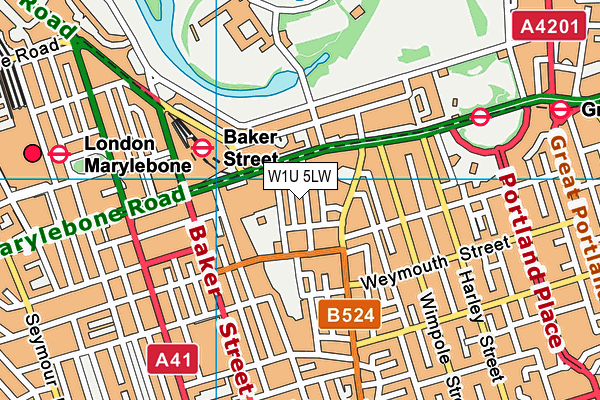 W1U 5LW map - OS VectorMap District (Ordnance Survey) W1U 5LW map - OS VectorMap District (Ordnance Survey)
