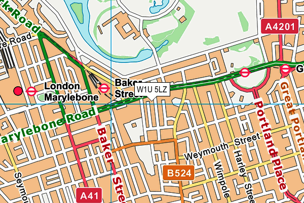 W1U 5LZ map - OS VectorMap District (Ordnance Survey) W1U 5LZ map - OS VectorMap District (Ordnance Survey)