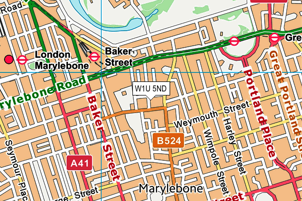 W1U 5ND map - OS VectorMap District (Ordnance Survey) W1U 5ND map - OS VectorMap District (Ordnance Survey)