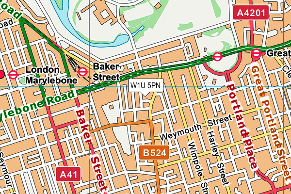 W1U 5PN map - OS VectorMap District (Ordnance Survey) W1U 5PN map - OS VectorMap District (Ordnance Survey)
