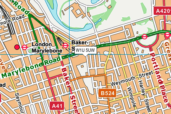W1U 5UW map - OS VectorMap District (Ordnance Survey) W1U 5UW map - OS VectorMap District (Ordnance Survey)