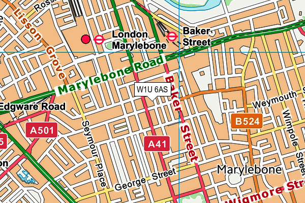 W1U 6AS map - OS VectorMap District (Ordnance Survey) W1U 6AS map - OS VectorMap District (Ordnance Survey)