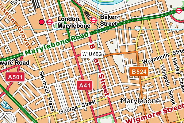 W1U 6BG map - OS VectorMap District (Ordnance Survey) W1U 6BG map - OS VectorMap District (Ordnance Survey)