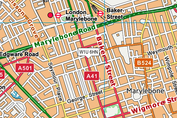 W1U 6HN map - OS VectorMap District (Ordnance Survey) W1U 6HN map - OS VectorMap District (Ordnance Survey)