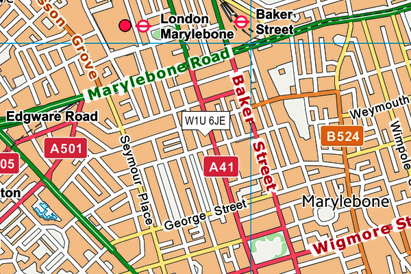 W1U 6JE map - OS VectorMap District (Ordnance Survey) W1U 6JE map - OS VectorMap District (Ordnance Survey)