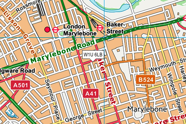 W1U 6LB map - OS VectorMap District (Ordnance Survey) W1U 6LB map - OS VectorMap District (Ordnance Survey)