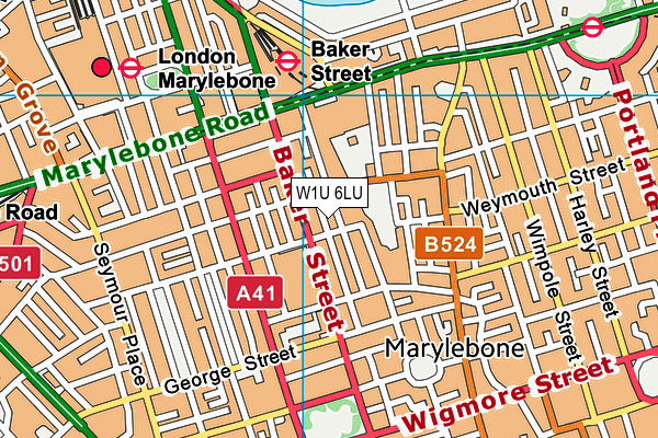 W1U 6LU map - OS VectorMap District (Ordnance Survey) W1U 6LU map - OS VectorMap District (Ordnance Survey)