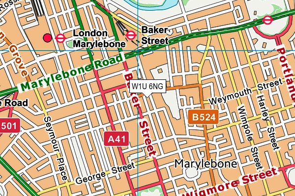 W1U 6NG map - OS VectorMap District (Ordnance Survey) W1U 6NG map - OS VectorMap District (Ordnance Survey)