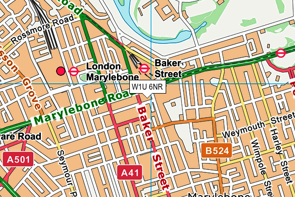 W1U 6NR map - OS VectorMap District (Ordnance Survey)