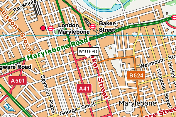 W1U 6PD map - OS VectorMap District (Ordnance Survey) W1U 6PD map - OS VectorMap District (Ordnance Survey)