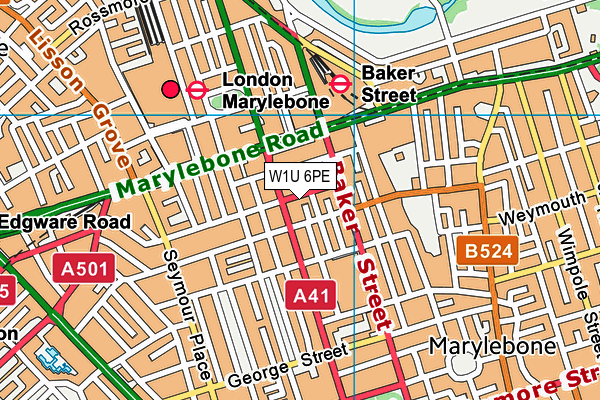 W1U 6PE map - OS VectorMap District (Ordnance Survey) W1U 6PE map - OS VectorMap District (Ordnance Survey)