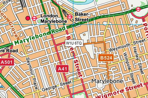 W1U 6TQ map - OS VectorMap District (Ordnance Survey) W1U 6TQ map - OS VectorMap District (Ordnance Survey)