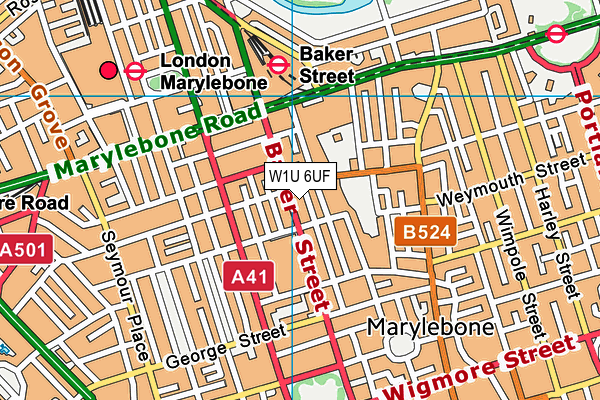W1U 6UF map - OS VectorMap District (Ordnance Survey) W1U 6UF map - OS VectorMap District (Ordnance Survey)